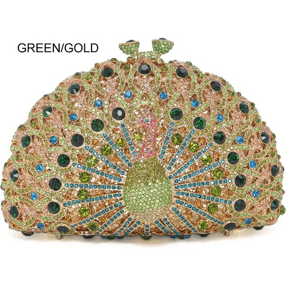 Sparkling Bling Things Handbags - NEW Sparkling Bling Swarovski Crystal Rhinestone Peacock Clutch Bird Pur…